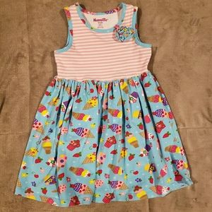 EUC Nannette Striped Ice Cream Print Summer Dress size 5